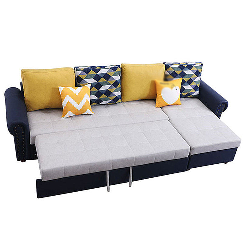 Rolled Arm Sectionals 116.14"L x 59.06"W x 38.58"H Cushion Back Sofa Bed with Storage