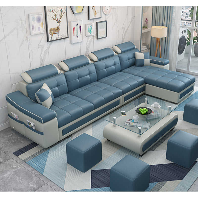 108.3"L √ó 57.09"W √ó 35.43"H Sloped Arms Sectional Slipcovered Sofa with Pocket Storage