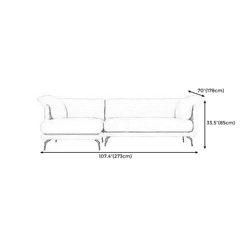 Pillow Top Arm Sectionals 33.46"High Removable Cushion Sofa for Living Room, Beige