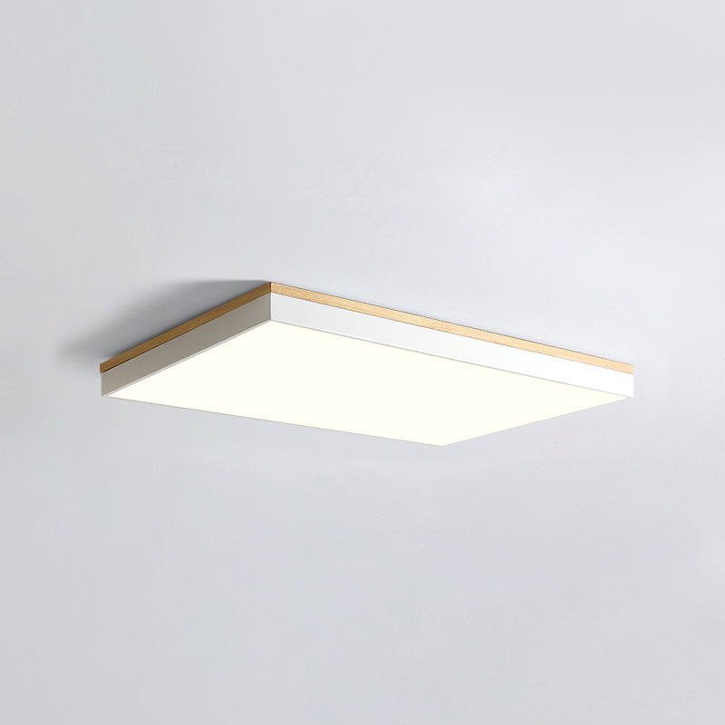 Geometry Shape LED Ceiling Lamp Modern Wood 1 Light Flush Mount for Balcony Aisle