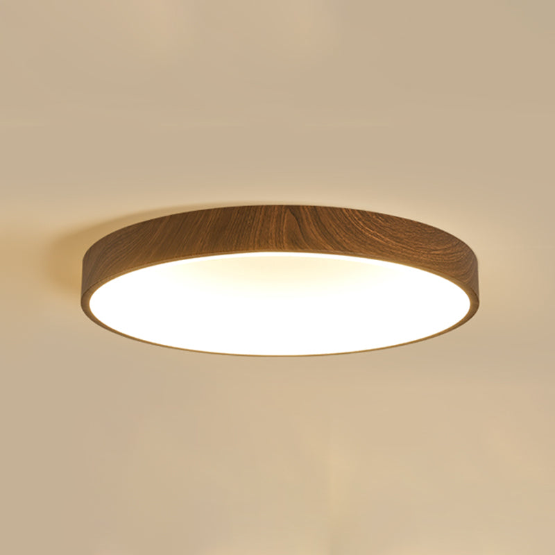 Geometry Shape LED Ceiling Lamp Modern Wood 1 Light Flush Mount for Bedroom Study