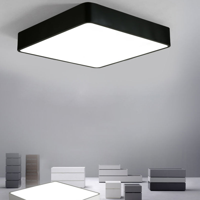 Square Shape LED Ceiling Lamp Modern Aluminium1 Light Flush Mount for Office