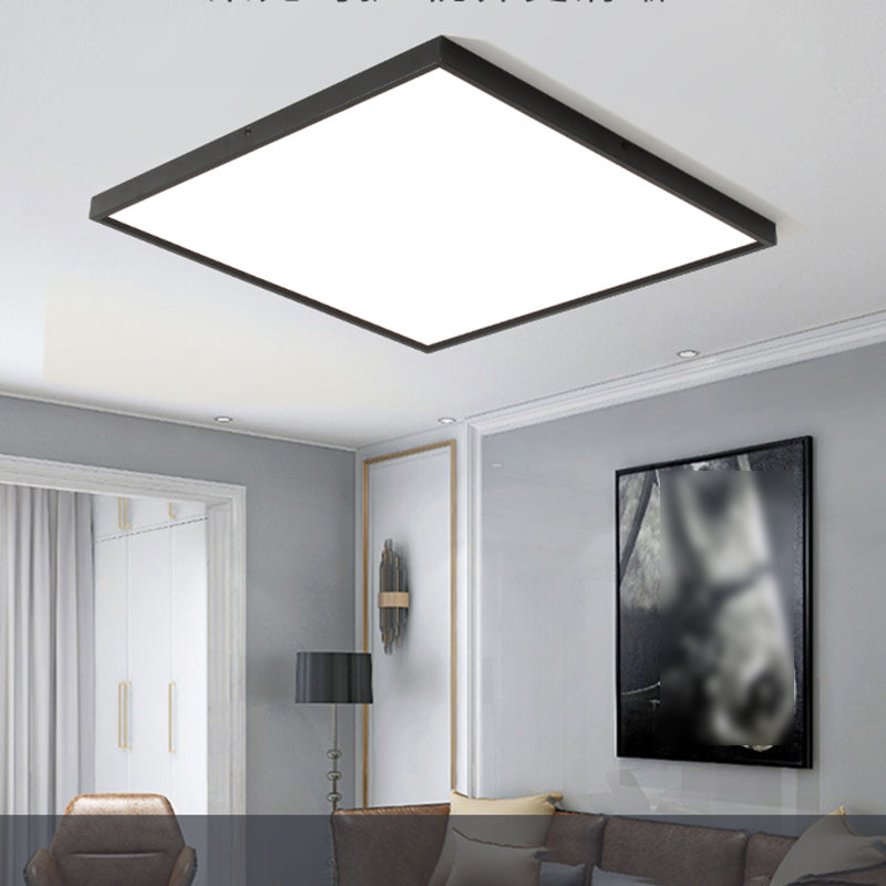 Square Shape LED Ceiling Lamp Modern Aluminium 1 Light Flush Mount for Conference Room