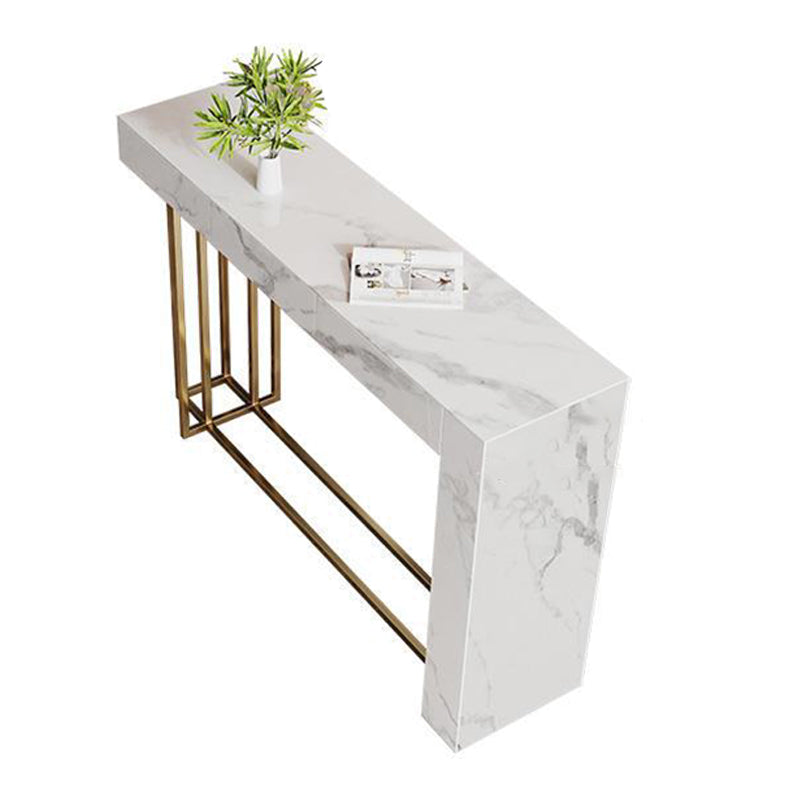 Nordic Glam Sintered Stone Table Rectangle Bar Counter Table for Home