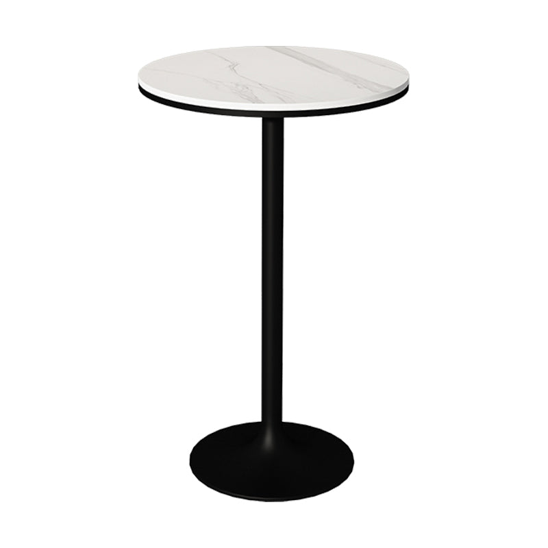 Stone Bar Dining Table Modern Round Bar Table with Pedestal Base for Dining Room