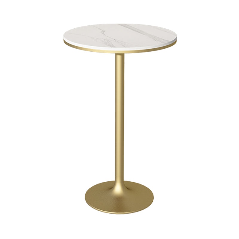 Stone Bar Dining Table Modern Round Bar Table with Pedestal Base for Dining Room