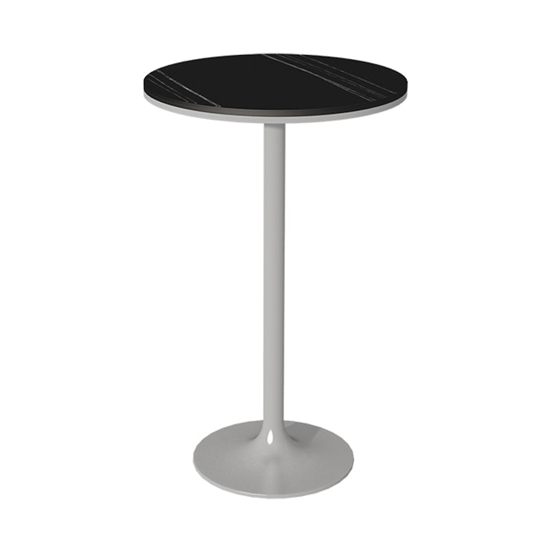 Stone Bar Dining Table Modern Round Bar Table with Pedestal Base for Dining Room