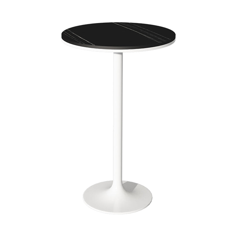 Stone Bar Dining Table Modern Round Bar Table with Pedestal Base for Dining Room