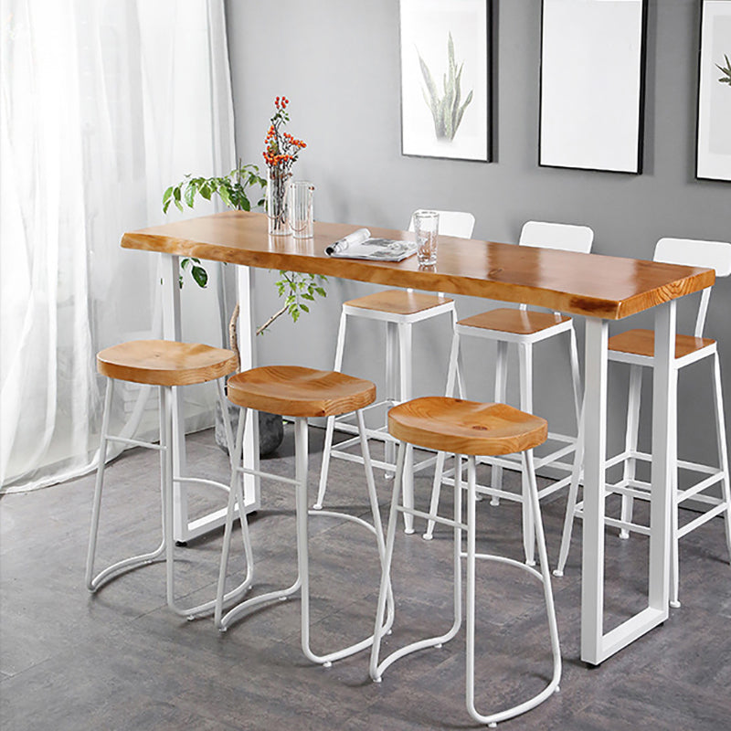 Rectangle Bar Dining Table Contemporary Bar Table with White Sled Base