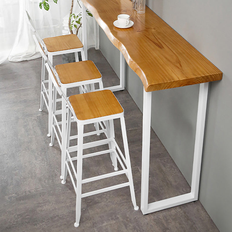 Rectangle Bar Dining Table Contemporary Bar Table with White Sled Base