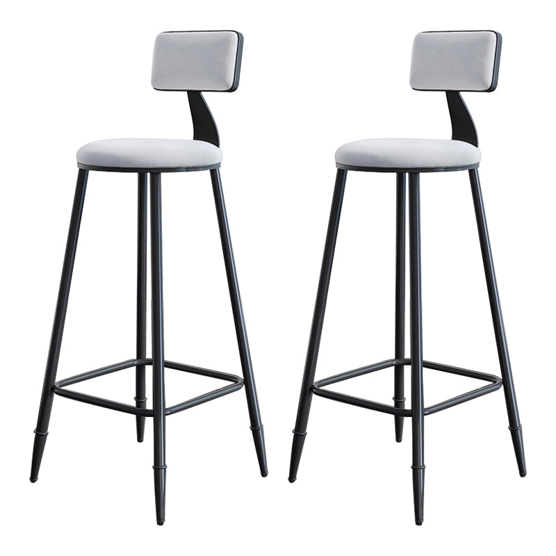 Industrial Armless Backrest Counter Stool Iron Milk Tea Shop Bar Stool with Cushion