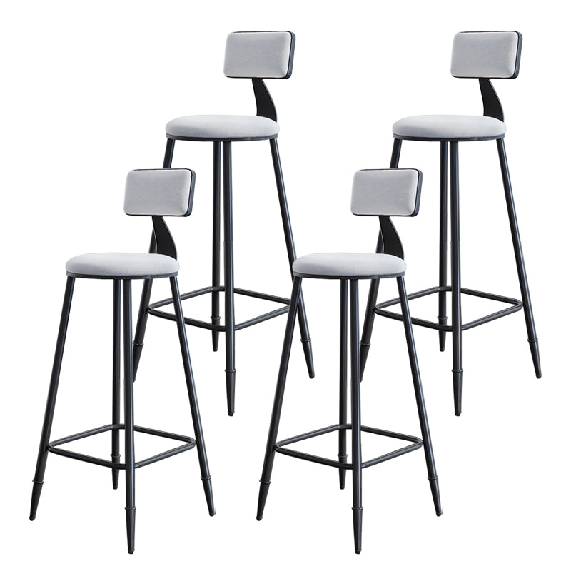 Industrial Armless Backrest Counter Stool Iron Milk Tea Shop Bar Stool with Cushion