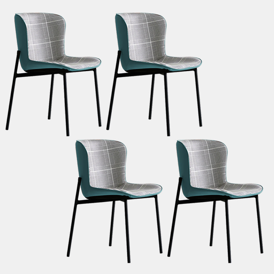 Minimalist Armless Solid Back Chair Linen Dining Chairs for Home