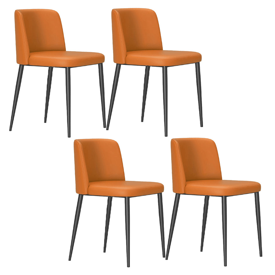 Minimalist Upholstered Armless Dining Chairs Solid Back Chairs