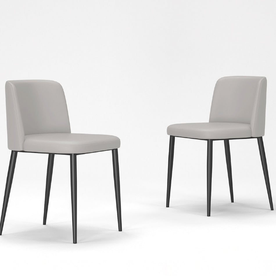 Minimalist Upholstered Armless Dining Chairs Solid Back Chairs