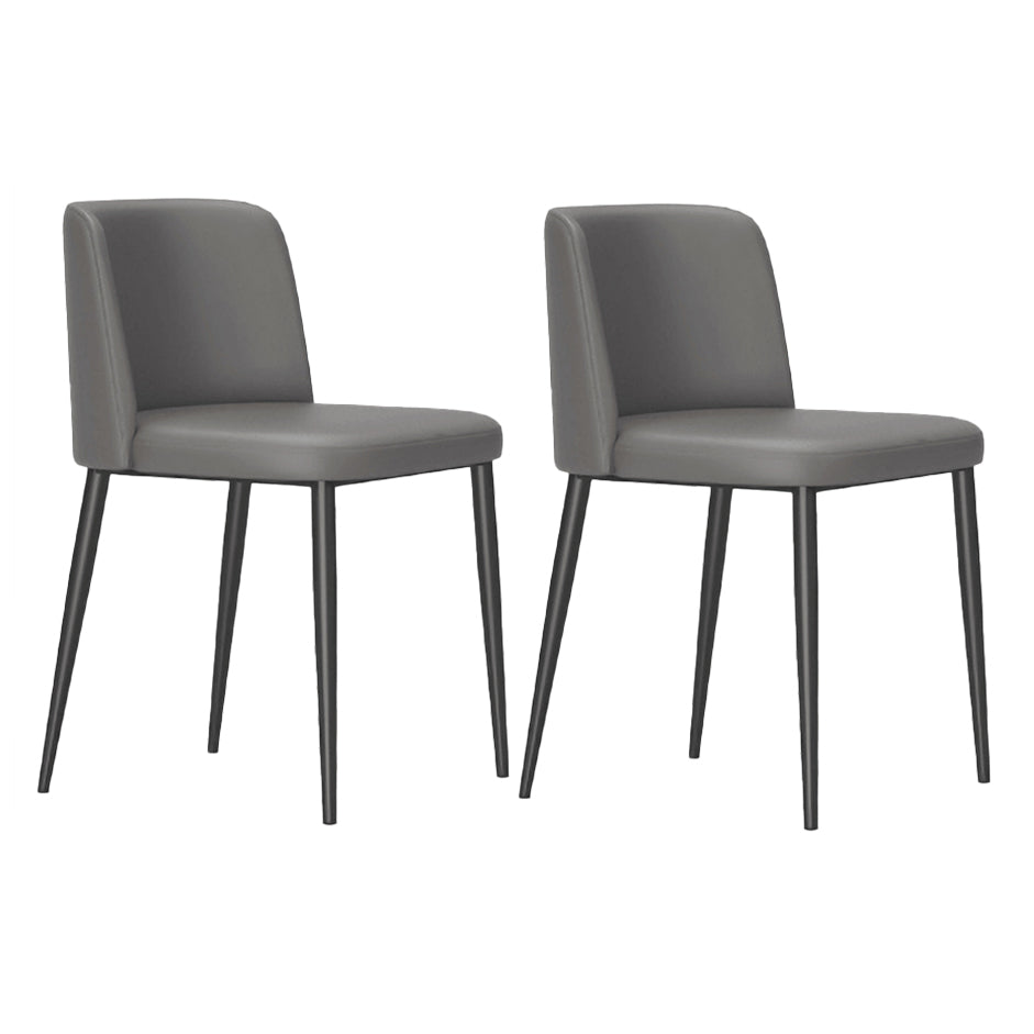 Minimalist Upholstered Armless Dining Chairs Solid Back Chairs