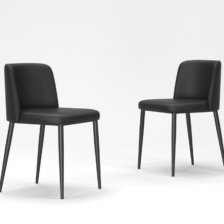 Minimalist Upholstered Armless Dining Chairs Solid Back Chairs