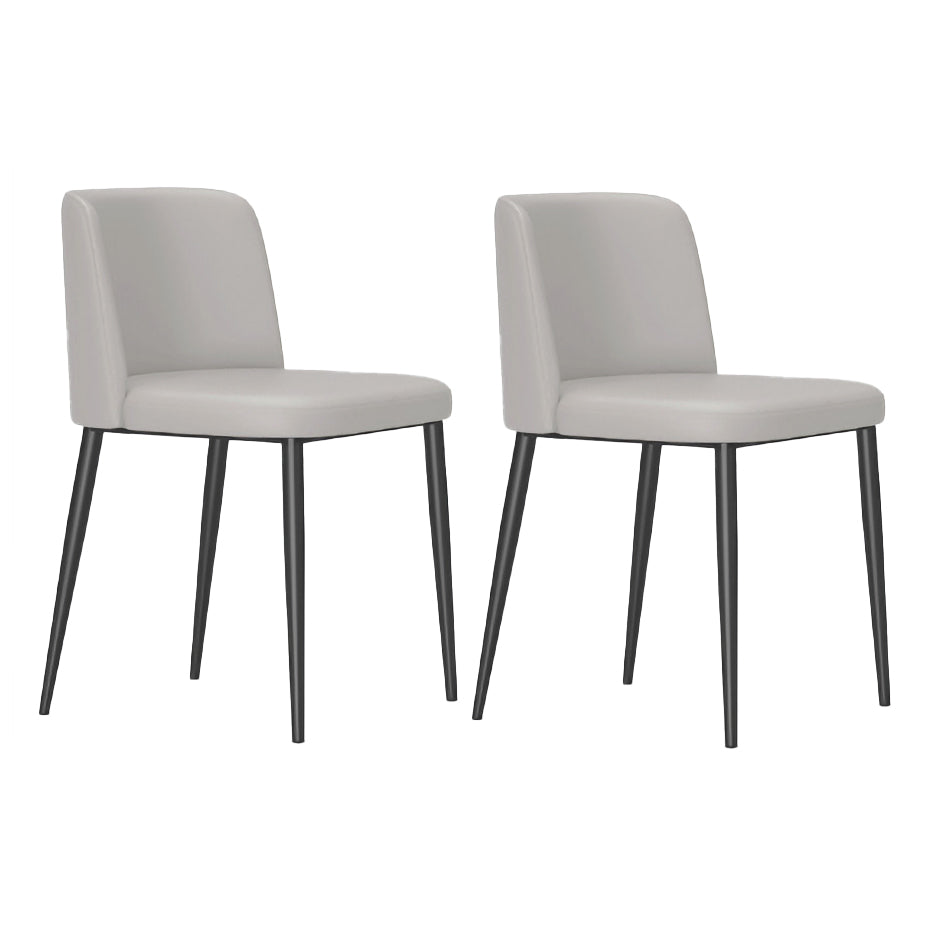 Minimalist Upholstered Armless Dining Chairs Solid Back Chairs