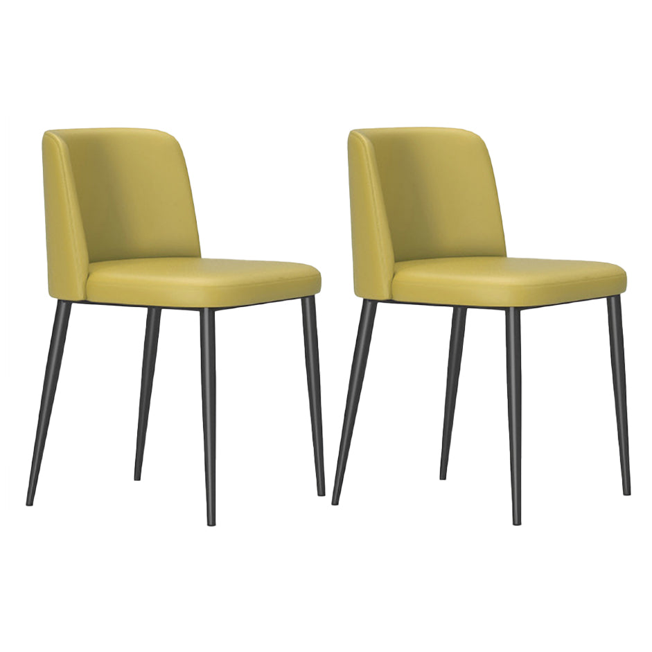 Minimalist Upholstered Armless Dining Chairs Solid Back Chairs