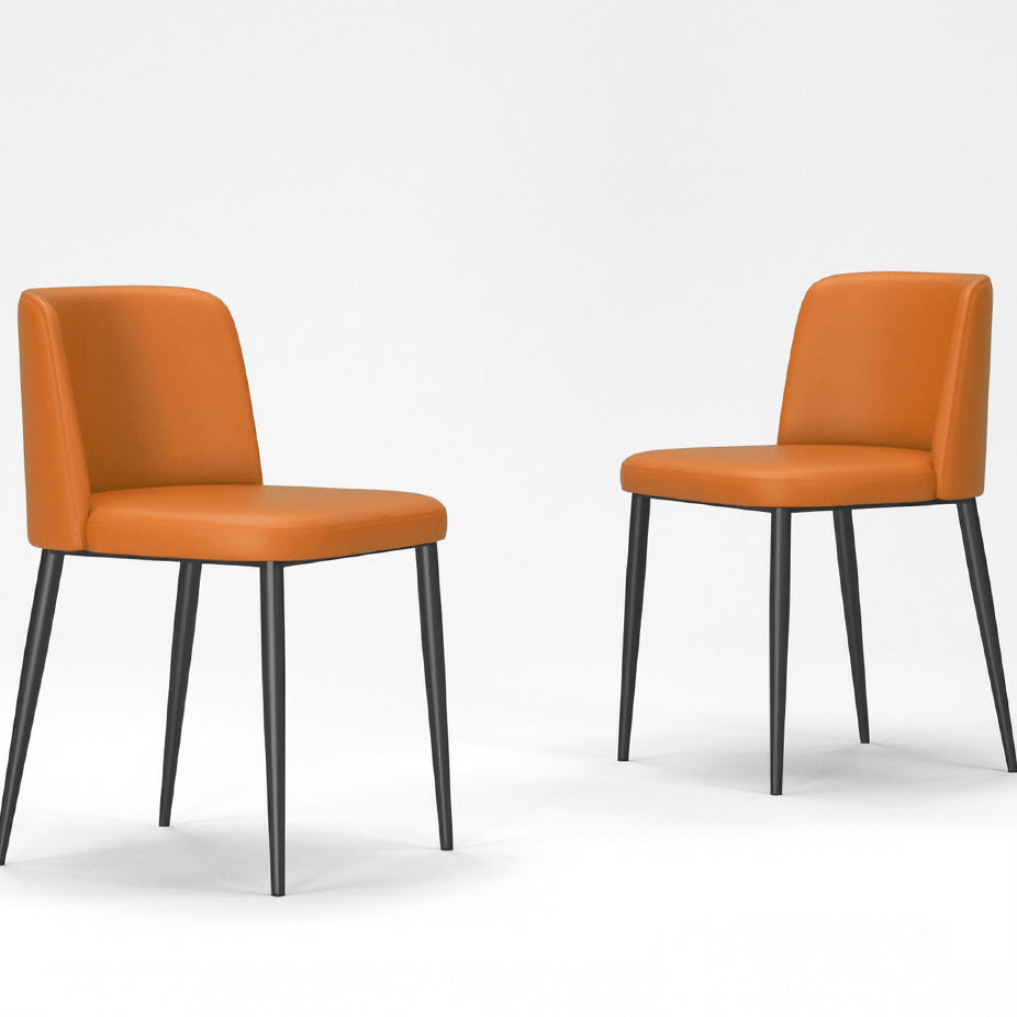 Minimalist Upholstered Armless Dining Chairs Solid Back Chairs