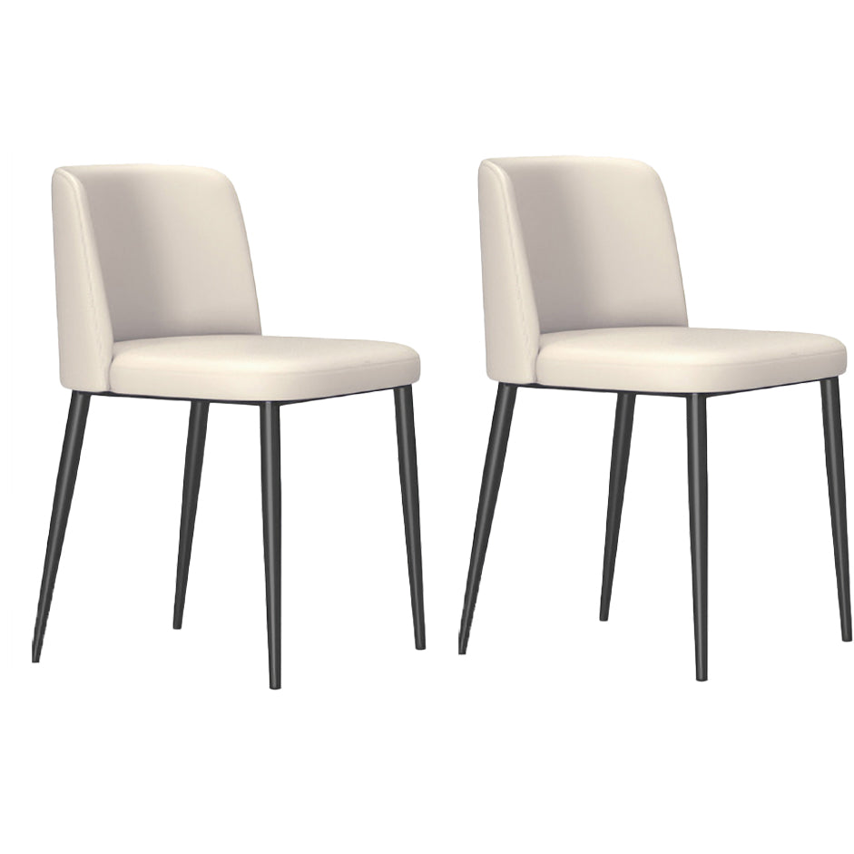 Minimalist Upholstered Armless Dining Chairs Solid Back Chairs