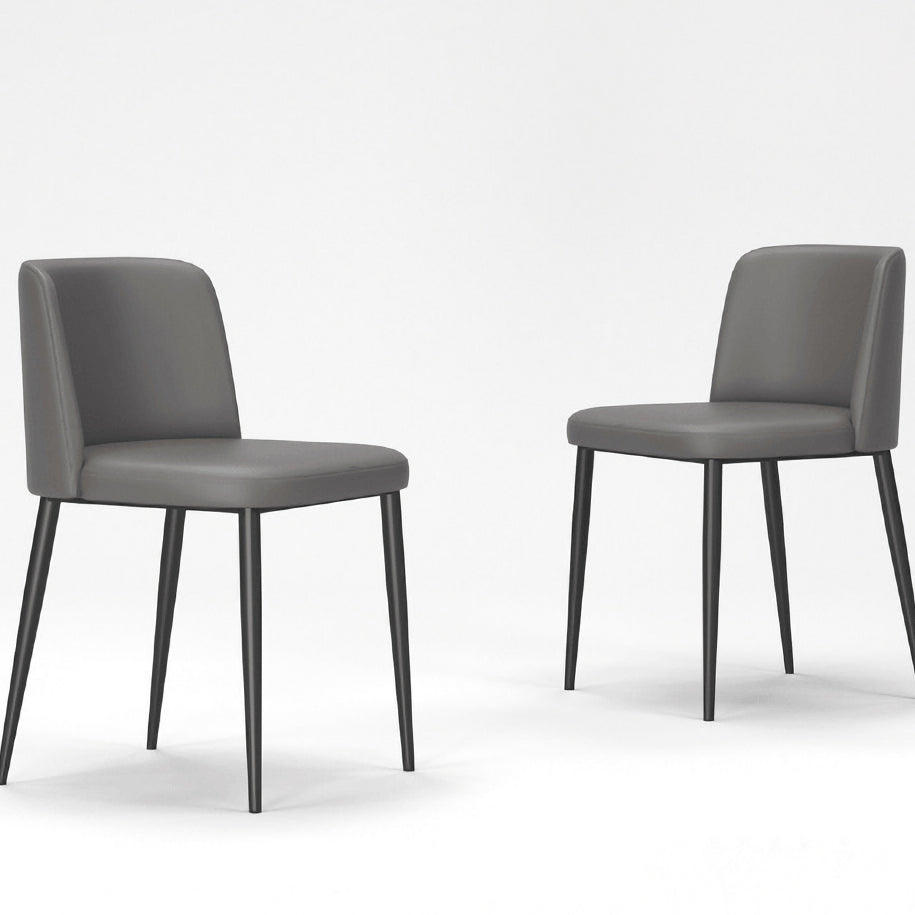 Minimalist Upholstered Armless Dining Chairs Solid Back Chairs