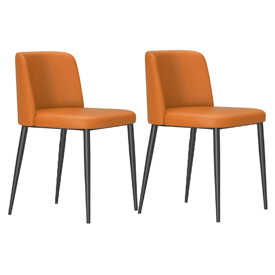 Minimalist Upholstered Armless Dining Chairs Solid Back Chairs