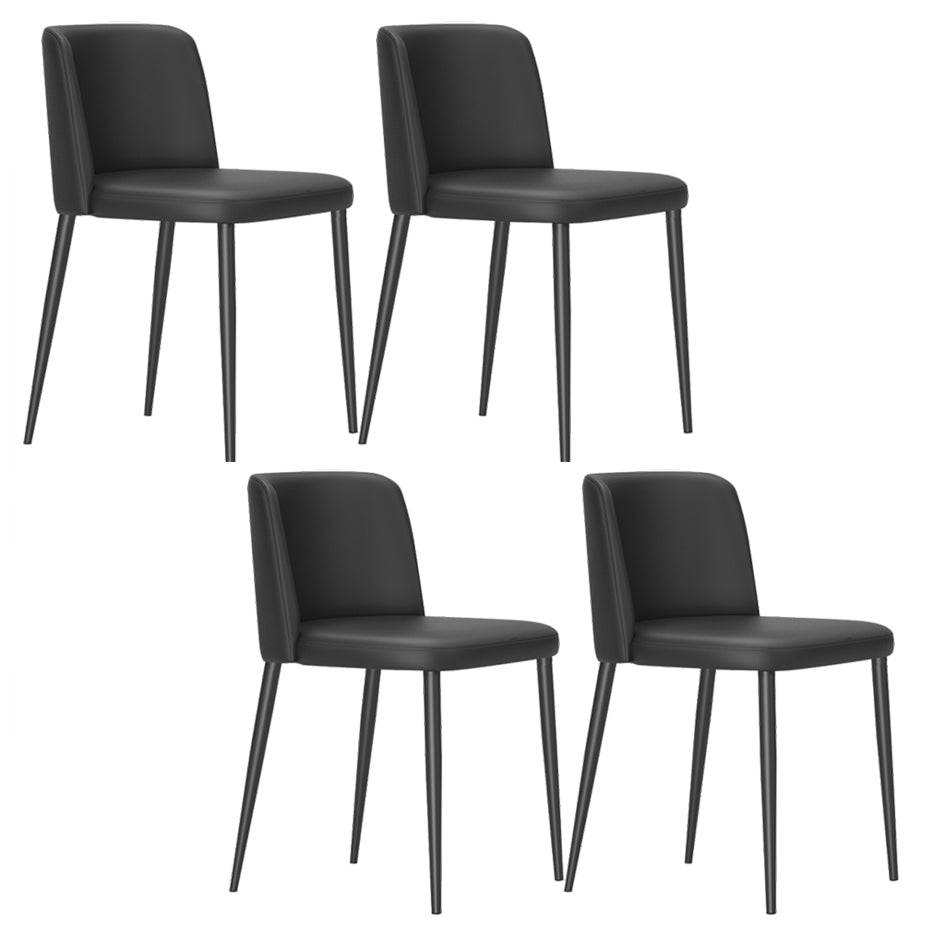 Minimalist Upholstered Armless Dining Chairs Solid Back Chairs