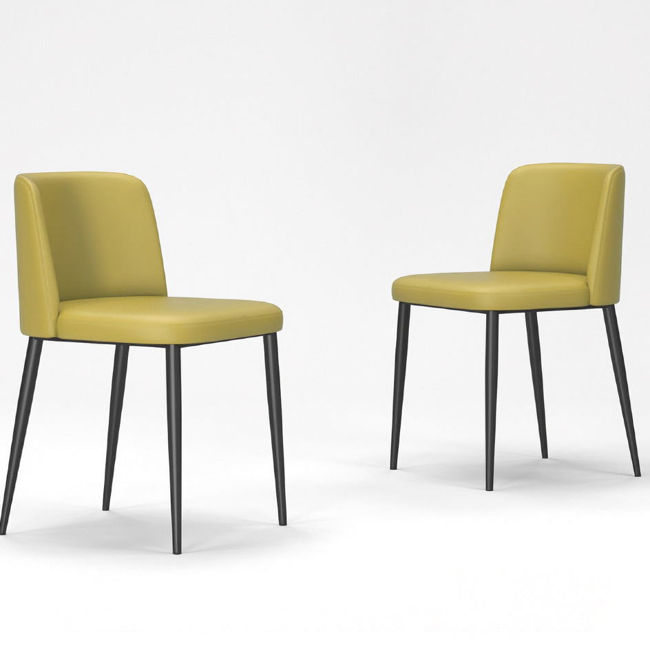 Minimalist Upholstered Armless Dining Chairs Solid Back Chairs