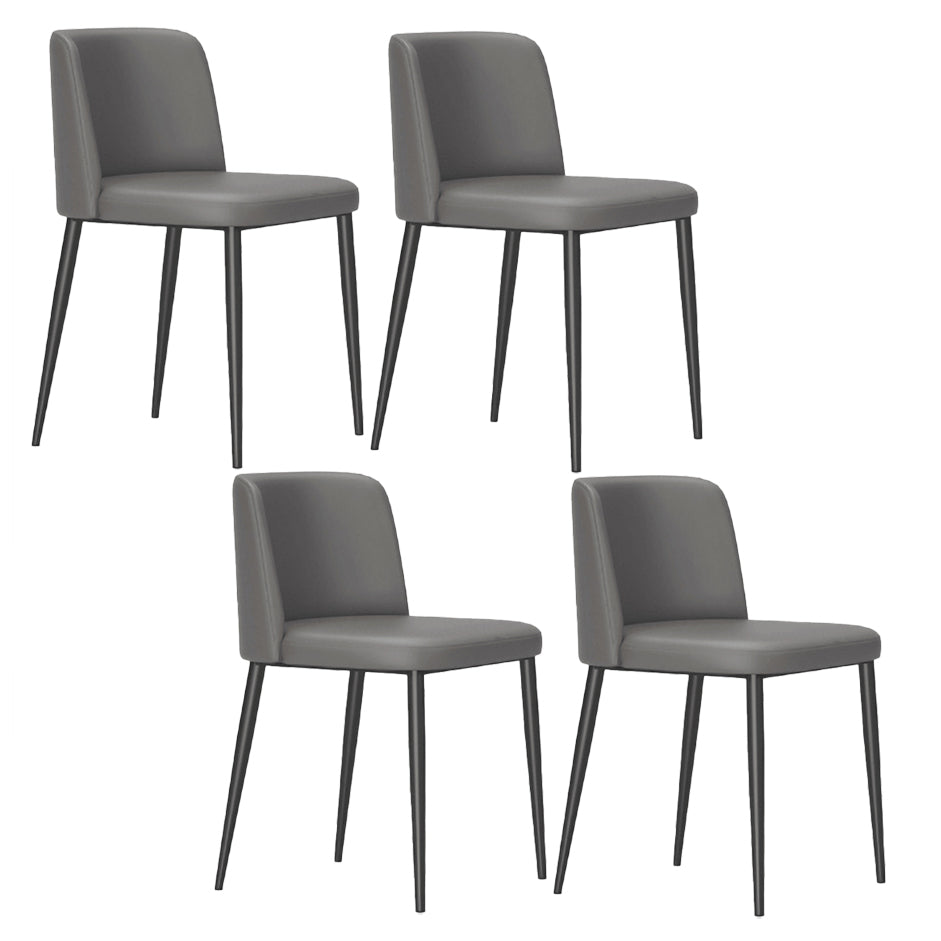 Minimalist Upholstered Armless Dining Chairs Solid Back Chairs