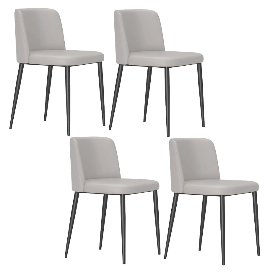 Minimalist Upholstered Armless Dining Chairs Solid Back Chairs