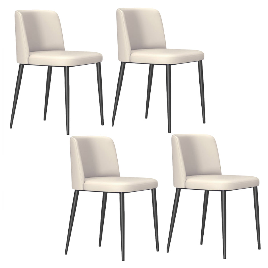 Minimalist Upholstered Armless Dining Chairs Solid Back Chairs