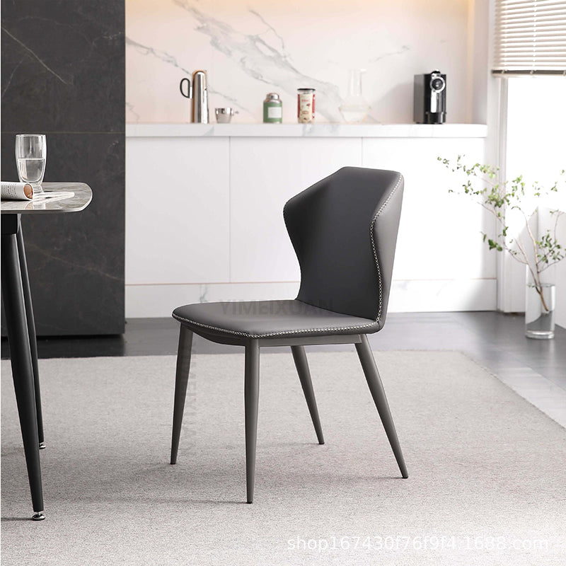 Contemporary Chair Dining Armless Chairs for Kitchen with Metal Legs