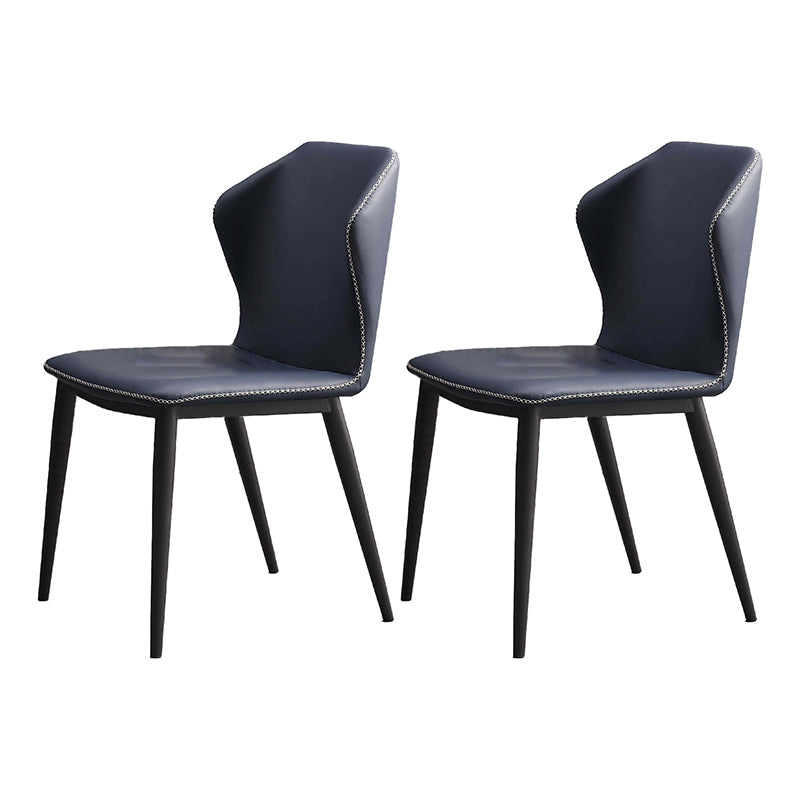 Contemporary Chair Dining Armless Chairs for Kitchen with Metal Legs