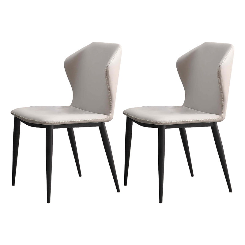 Contemporary Chair Dining Armless Chairs for Kitchen with Metal Legs