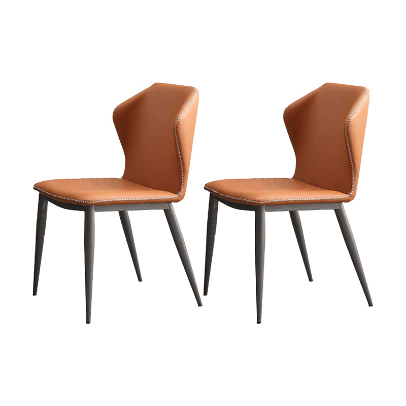 Contemporary Chair Dining Armless Chairs for Kitchen with Metal Legs