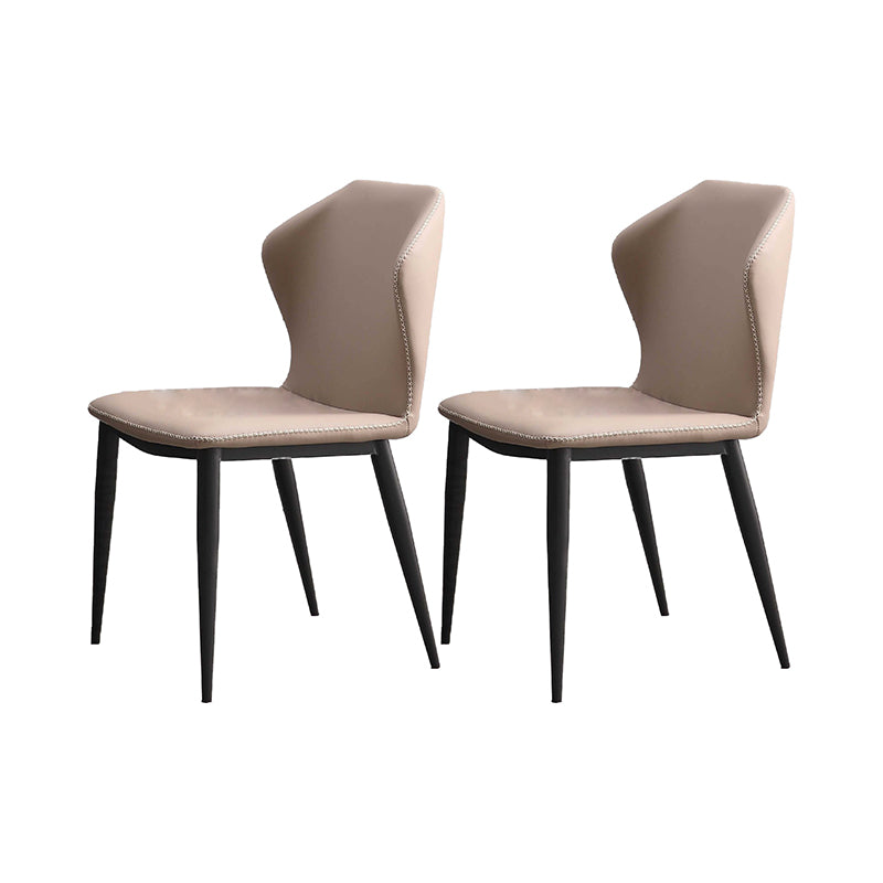 Contemporary Chair Dining Armless Chairs for Kitchen with Metal Legs