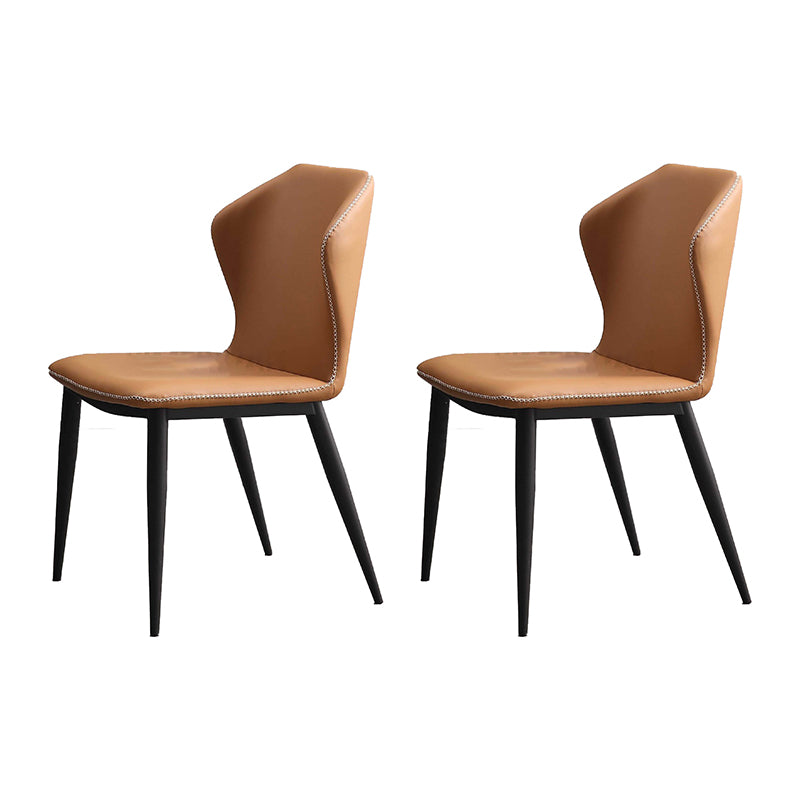 Contemporary Chair Dining Armless Chairs for Kitchen with Metal Legs