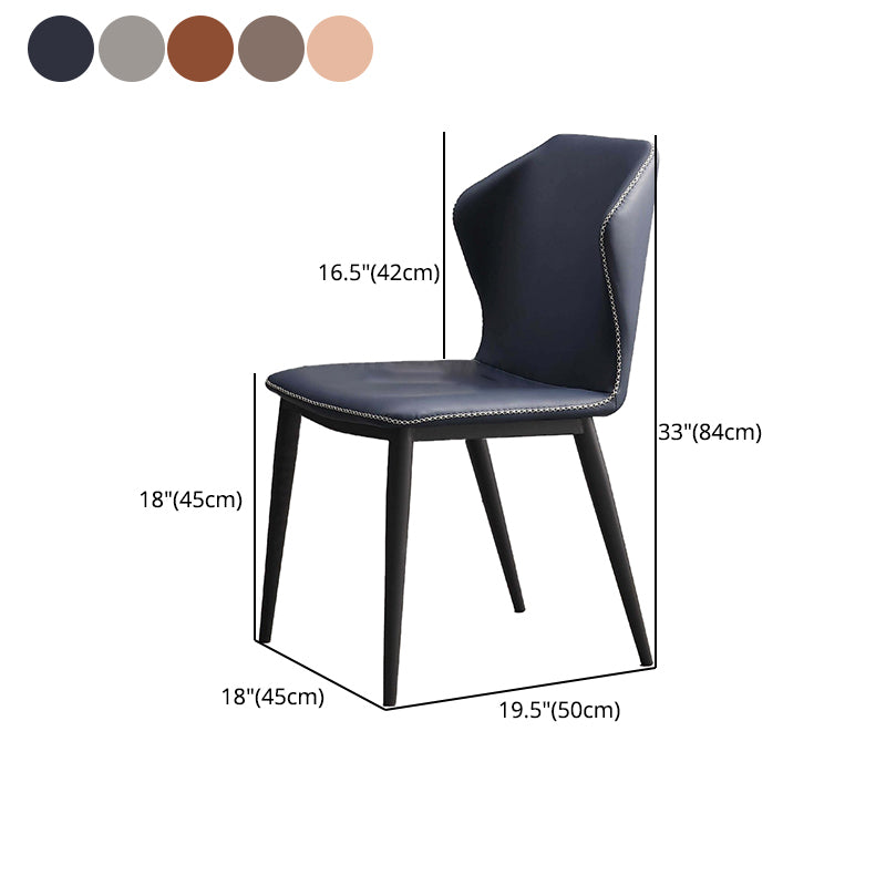 Contemporary Chair Dining Armless Chairs for Kitchen with Metal Legs