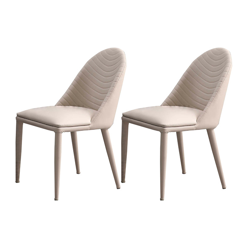 Contemporary Chair Dining Armless Chair for Kitchen with Metal Legs