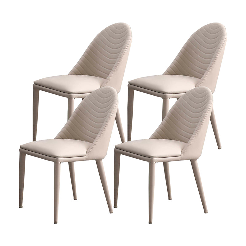 Contemporary Chair Dining Armless Chair for Kitchen with Metal Legs