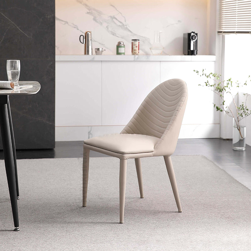 Contemporary Chair Dining Armless Chair for Kitchen with Metal Legs