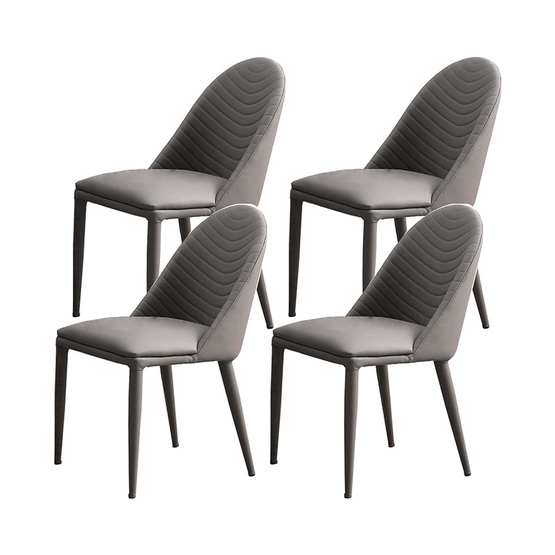 Contemporary Chair Dining Armless Chair for Kitchen with Metal Legs