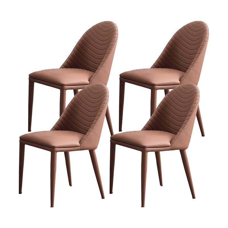 Contemporary Chair Dining Armless Chair for Kitchen with Metal Legs