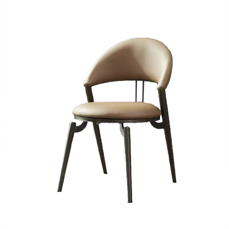 Contemporary Open Back Chair Dining Armless Chair for Kitchen with Metal Legs