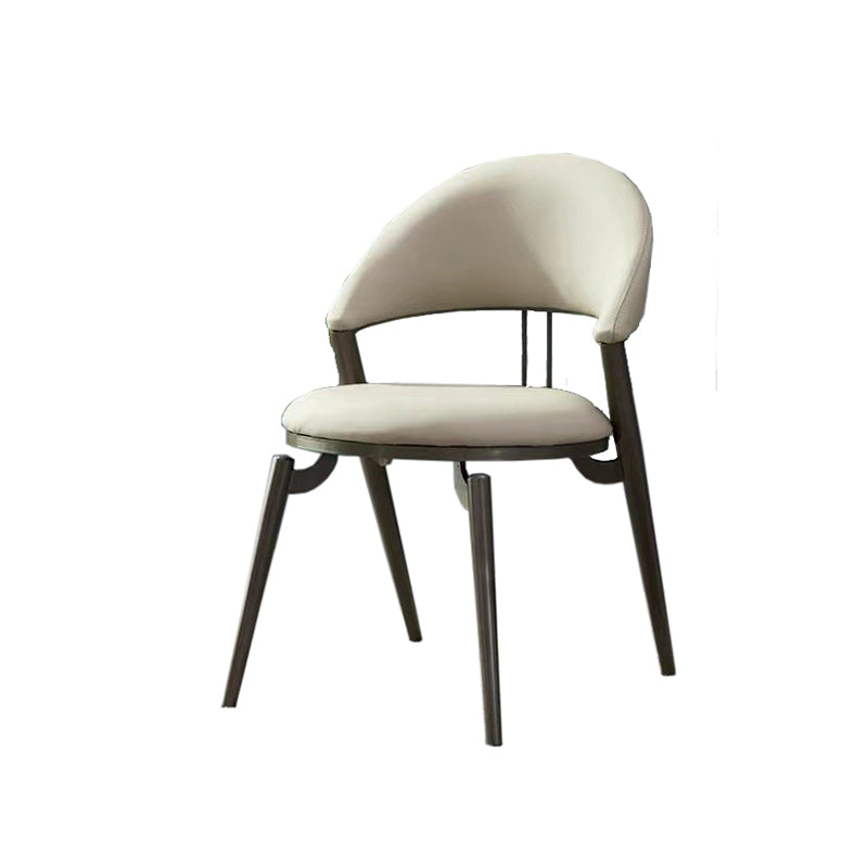 Contemporary Open Back Chair Dining Armless Chair for Kitchen with Metal Legs