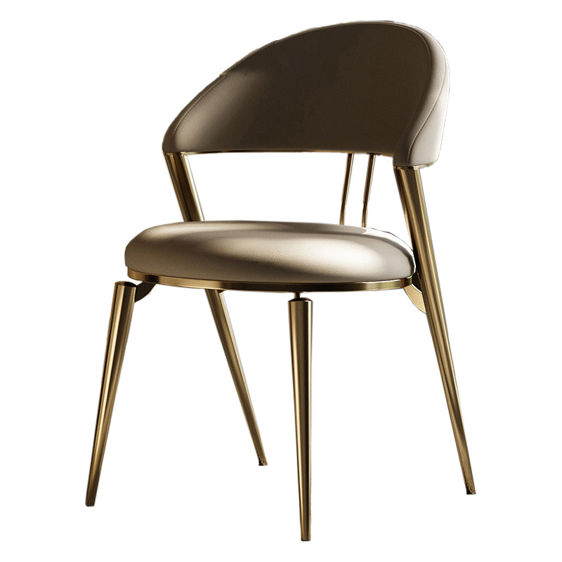 Contemporary Open Back Chair Dining Armless Chair for Kitchen with Metal Legs