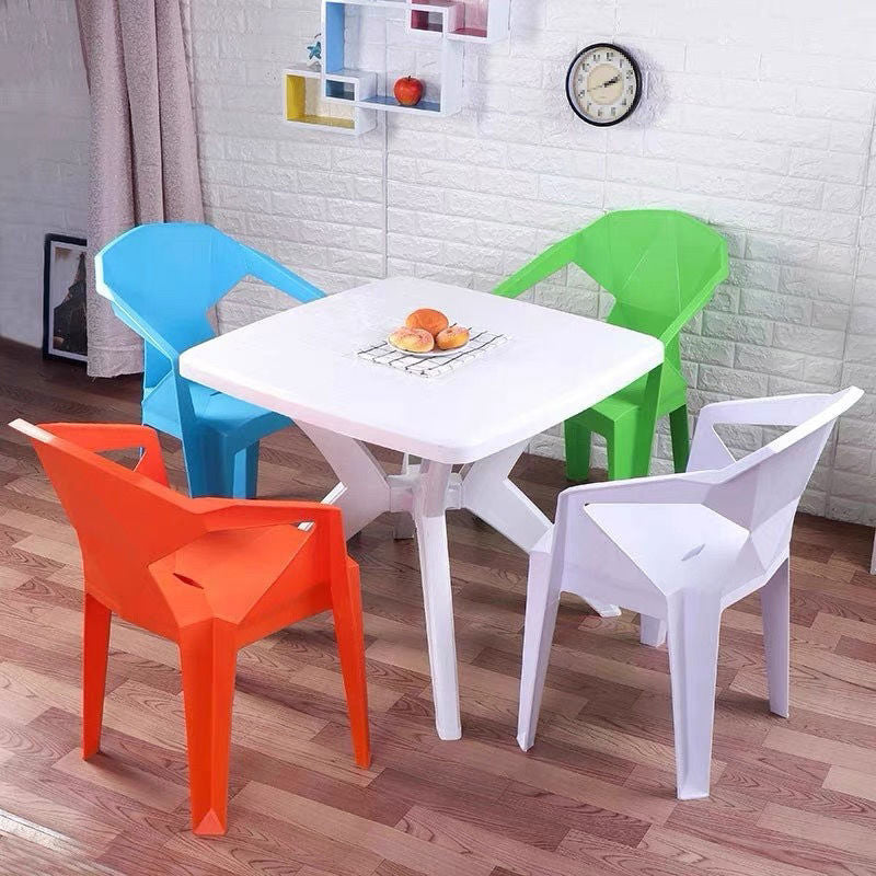 Contemporary Chairs Dining Arm Chair for Kitchen with Plastic Legs