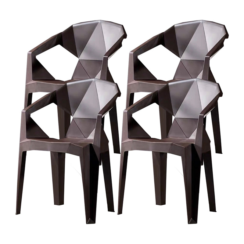 Contemporary Chairs Dining Arm Chair for Kitchen with Plastic Legs