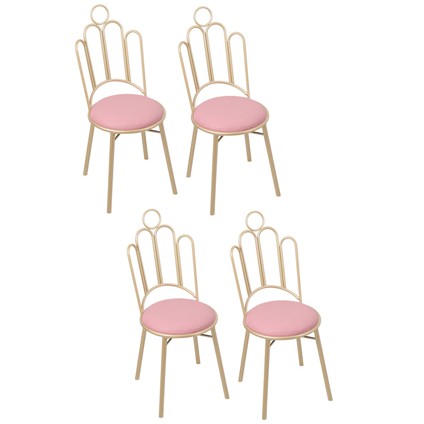 Scandinavian Style Upholstered Armless Dining Chairs Open Back Dining Side Chairs